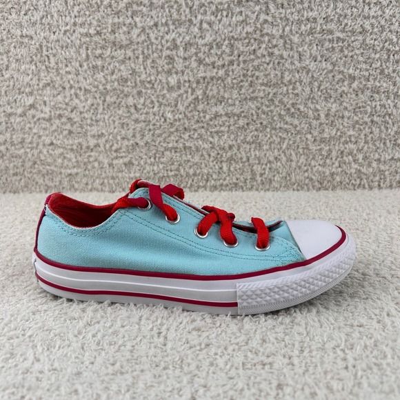 Converse All Star Shoes Junior 1 Blue Chuck Taylor Double Tongue Lace Up Sneaker - Picture 1 of 13